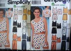 7232 6 EZ CROP SLVLSS TOPS,,SKORT,SHORTS LENGTHS PATTERN 6-22
